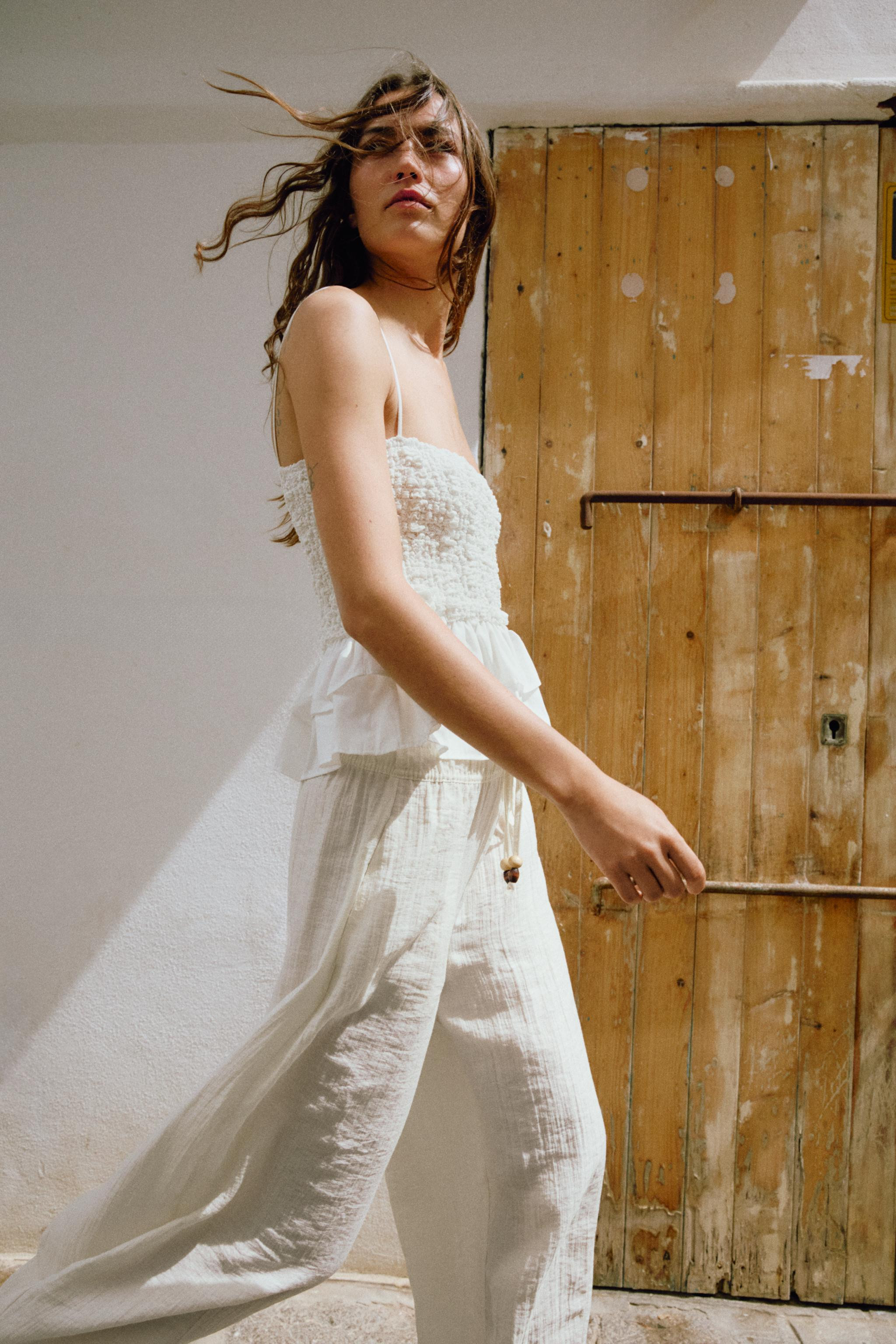 SMOCKED PEPLUM TOP | Zara US