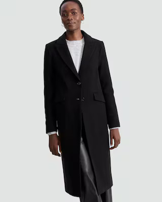 F&F Tailored Lined Longline Coat in Black | Tesco F&F