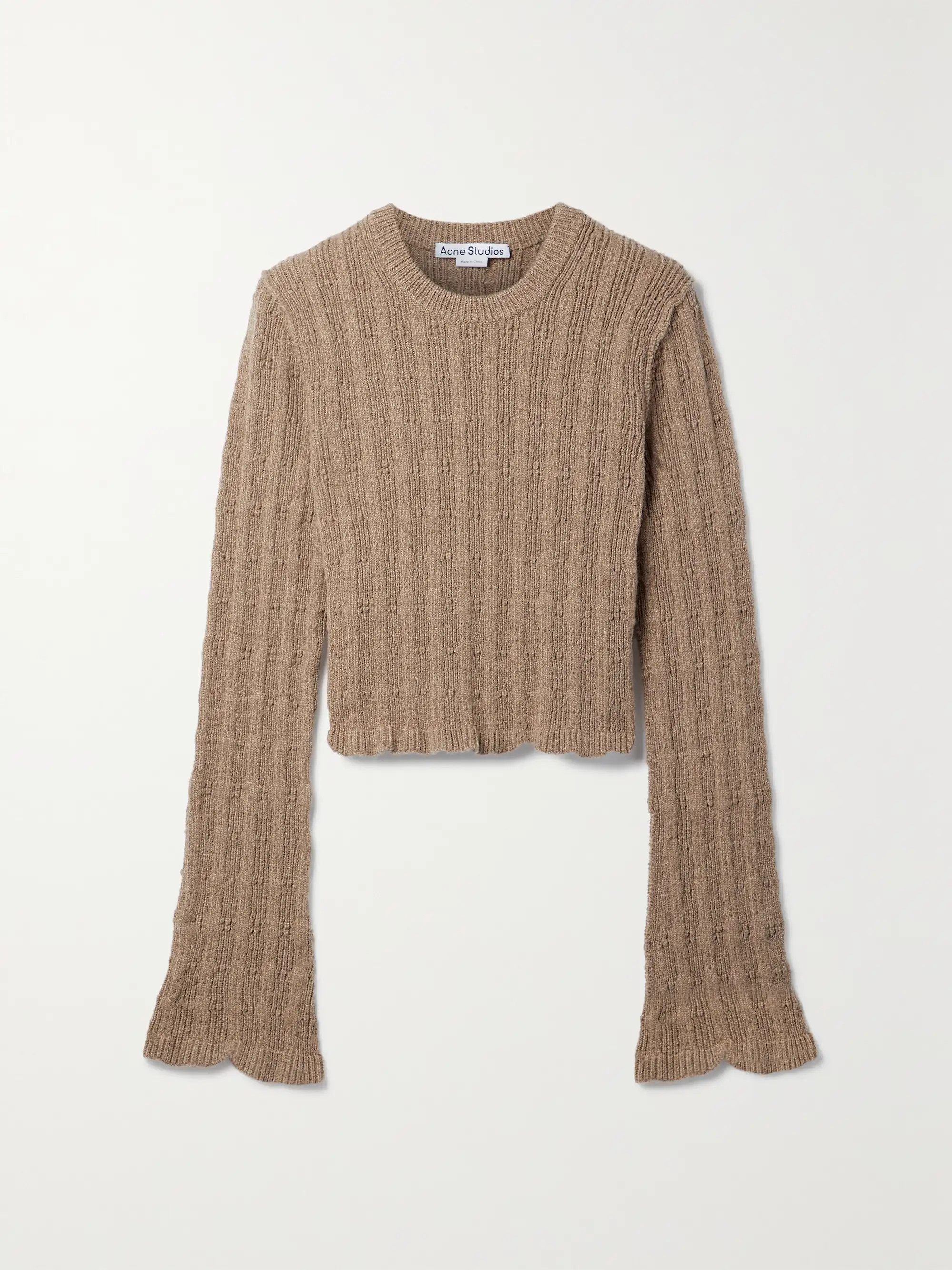 Fringed ribbed wool-blend sweater | NET-A-PORTER (US)