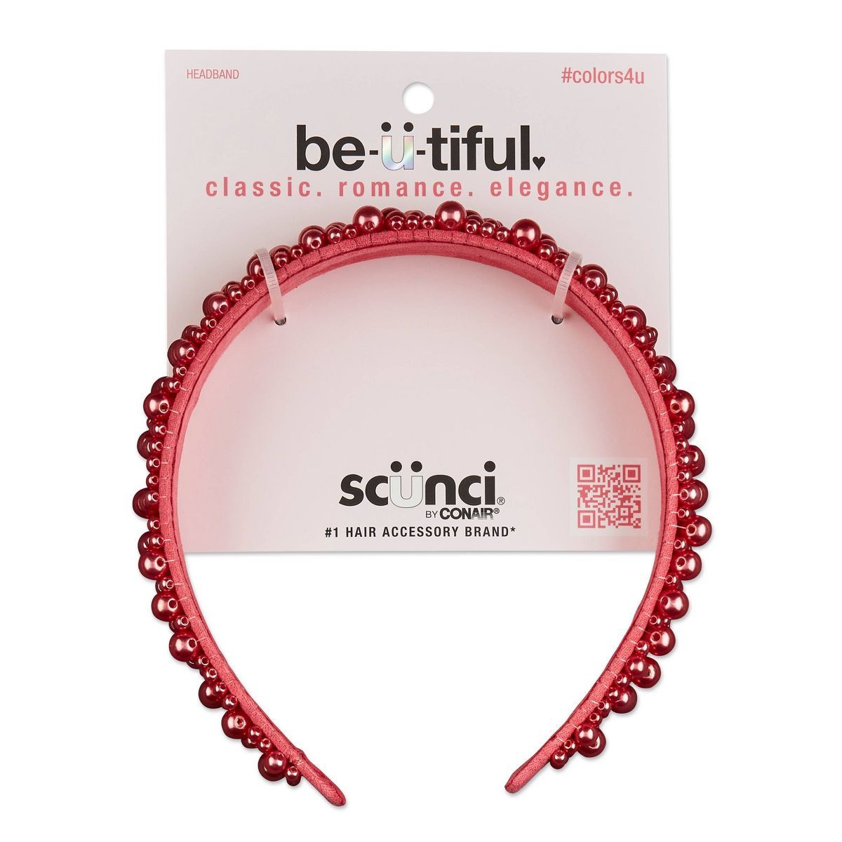 scunci Beaded Most Comfortable Headband - Peach Crush | Target