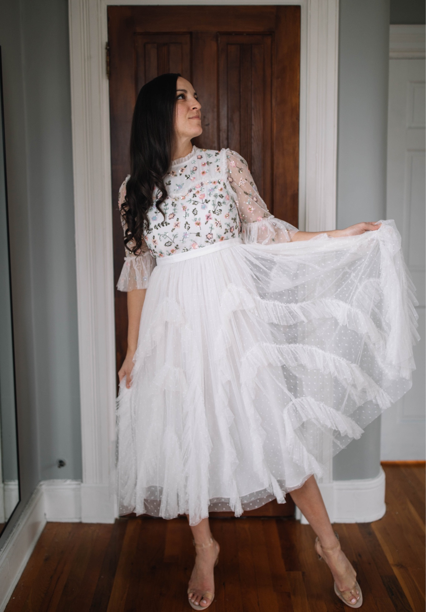 The Paris Dress in white by Ivy City Co! There is no stretch to this, so size up if you’re between sizes! I got my TTS small, but it fits VERY tight! 

#LTKwedding #LTKFind #LTKGiftGuide