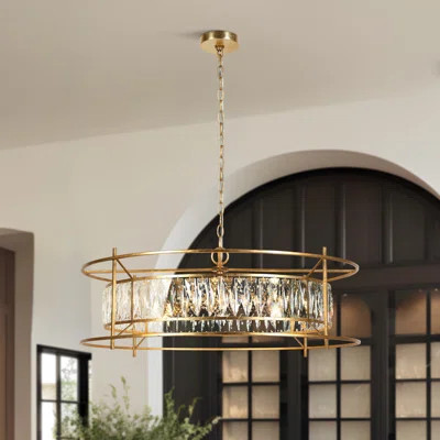 6-Light Dimmable Drum Chandelier with Crystal Accents | Wayfair North America