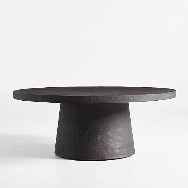 Willy Charcoal Brown Pedestal Coffee Table by Leanne Ford + Reviews | Crate & Barrel | Crate & Barrel