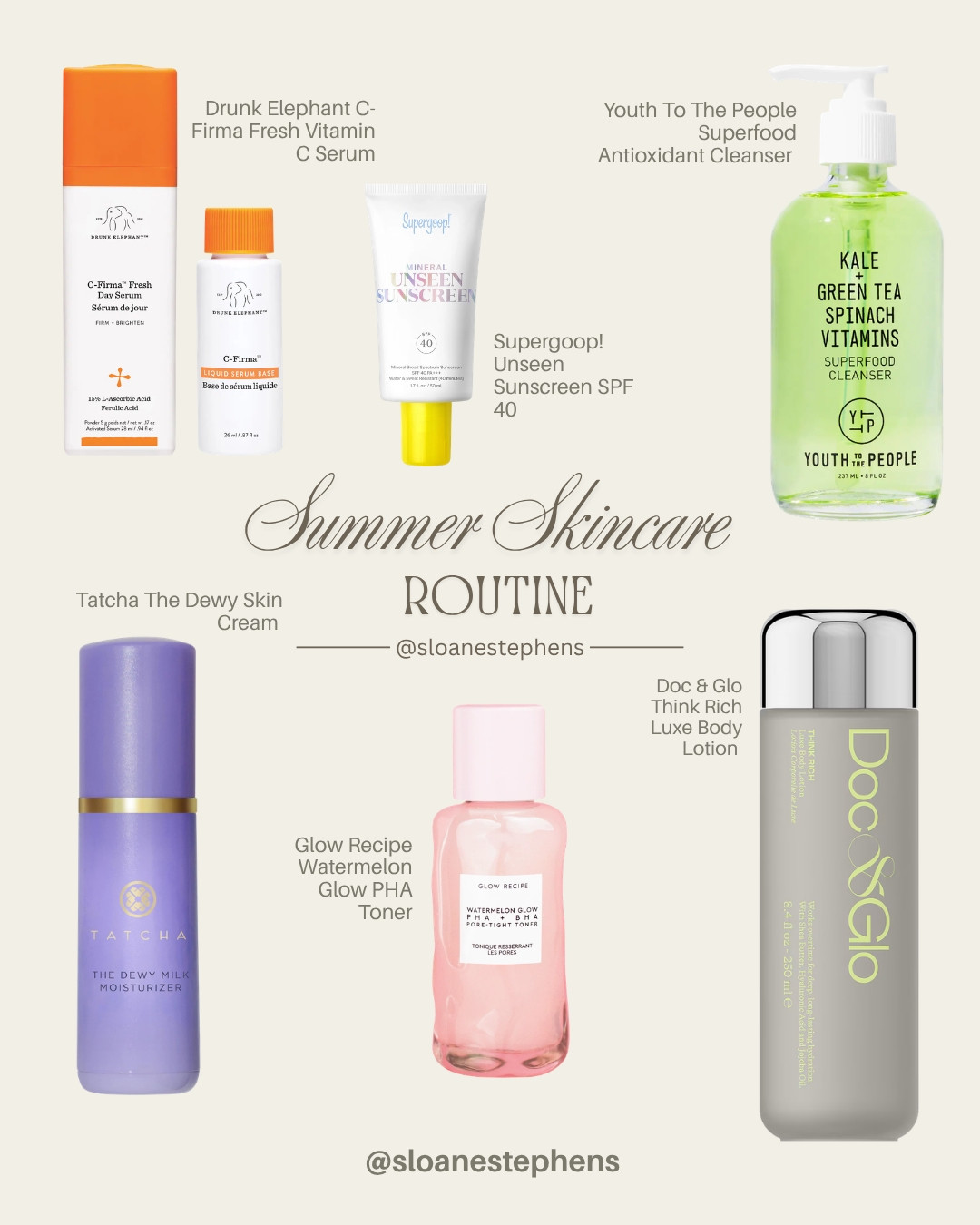 My summer skincare routine, start to glow ☀️ The exact lineup keeping my skin happy — cleanser, vitamin C, SPF and that Doc & Glo body glow. All linked 🤍 

 #LTKselfcare #LTKSeasonal #LTKBeauty