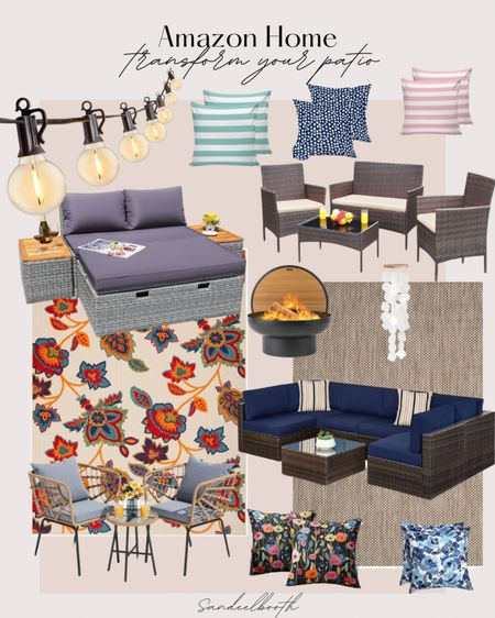 Amazon patio furniture, outdoor throw pillows, fire pit, outdoor rug, & wind chimes. 

#LTKSeasonal #LTKhome #LTKfindsunder100