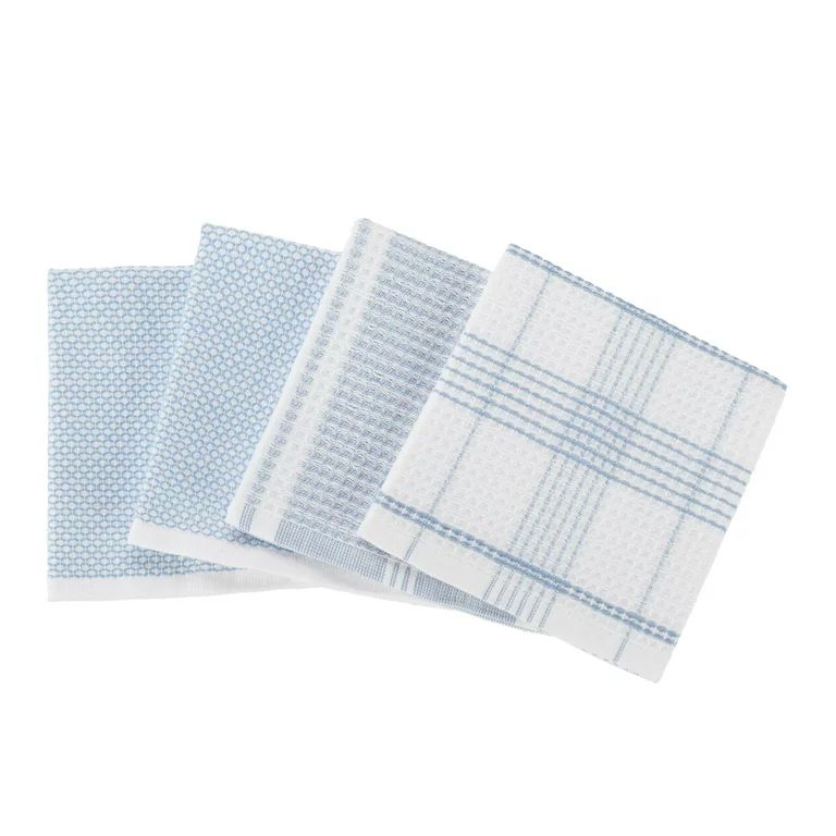 Better Homes & Gardens 4-Piece Oversized Dish Cloth Set, Blue Linen | Walmart (US)