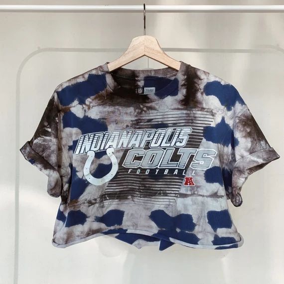 Vintage Tie Dye Indianapolis Colts Cropped T-Shirt | Etsy (US)