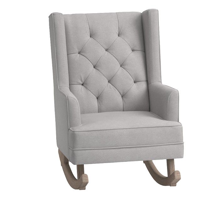 Modern Tufted Wingback Convertible Rocking Chair & Ottoman | Pottery Barn Kids