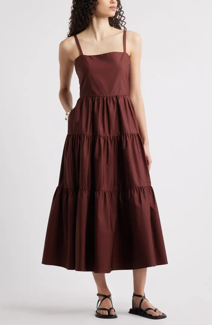 Nordstrom Cotton Poplin Tiered A-Line Dress | Nordstrom | Nordstrom