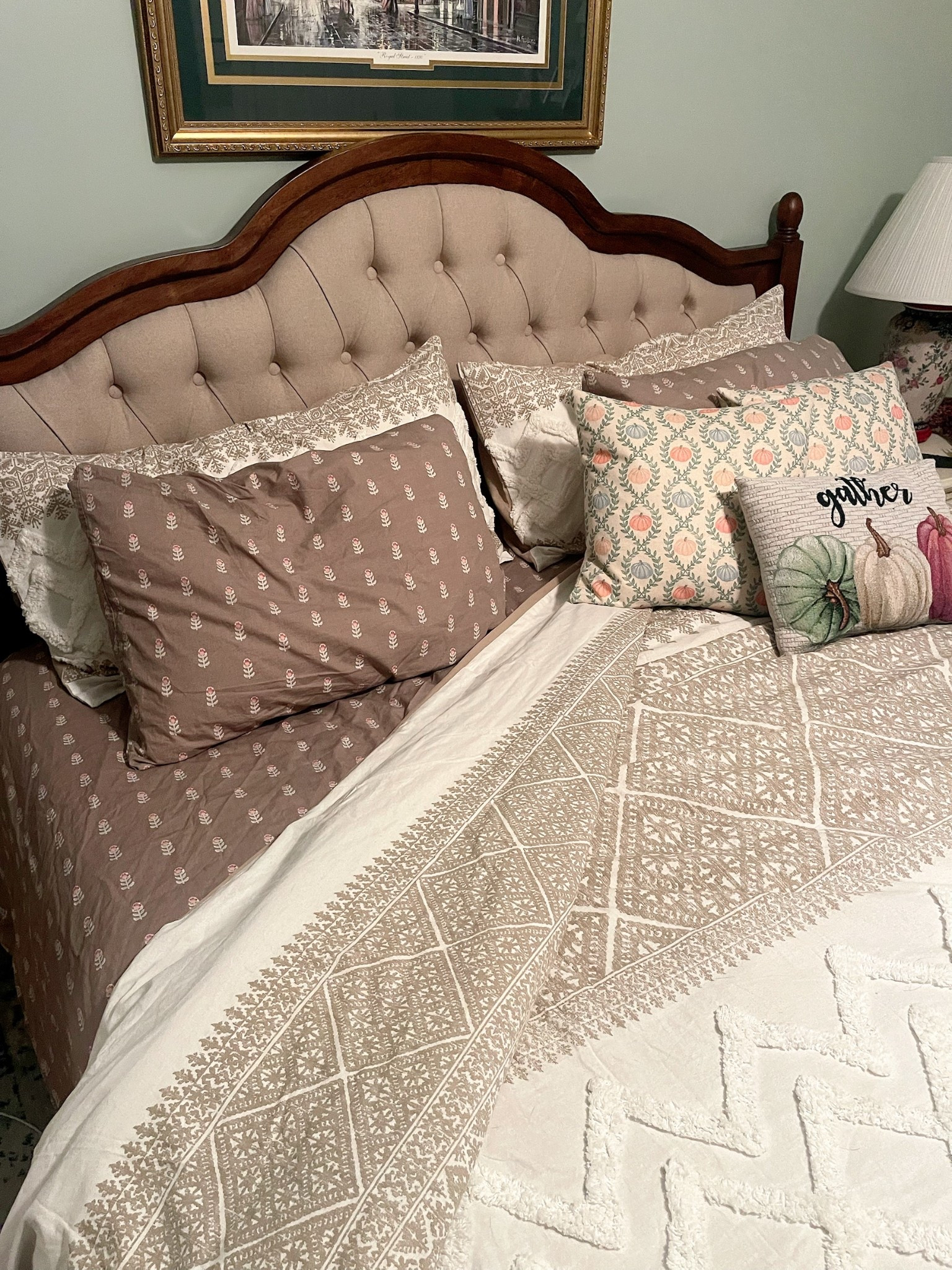 Transform your bedroom into a cozy, timeless retreat with this elegant setup 🛏✨. The Lark Manor Amilio Upholstered Bed from Wayfair brings sophistication with its tufted headboard and solid wood platform frame—classic design meets lasting durability. I layered it with the INK+IVY Mila Cotton Printed Duvet Cover Set from Macy’s, featuring a soft taupe botanic print and textured chenille details for a farmhouse-inspired yet modern look 🌿🤍. For an extra layer of charm, the Drew Barrymore Beautiful Signature Floral Percale Sheet Set from Walmart ties everything together with subtle floral accents 🌸.

This combination creates the perfect blend of cozy comfort and elevated style—neutral, versatile, and easy to refresh season after season. Whether you’re curling up with a good book or styling for guests, this look makes your space feel instantly inviting ✨.

🛒 Shop the full look:
	•	Wayfair Amilio Upholstered Bed
	•	Macy’s INK+IVY Mila Duvet Cover Set
	•	Walmart Drew Barrymore Signature Floral Fawn Sheet Set

✨ Perfect for farmhouse, cottage, or classic bedroom décor styles.

: neutral bedding set, taupe duvet cover, farmhouse bedding, upholstered wood bed, tufted headboard bed, Drew Barrymore Walmart bedding, Macy’s INK+IVY Mila duvet, affordable bedroom refresh, cozy neutral bedroom


#LTKFindsUnder100 #LTKFindsUnder50 #LTKHome

#LTKFindsUnder100 #LTKFindsUnder50 #LTKHome

#LTKFindsUnder100 #LTKHome #LTKFindsUnder50