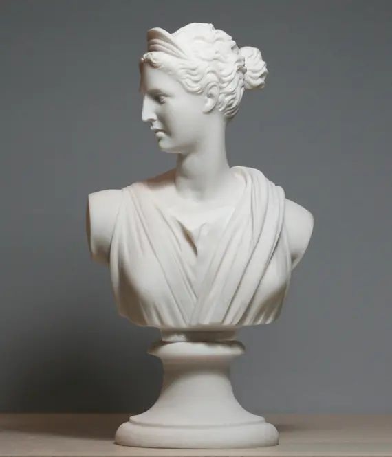 Greek Roman Goddess Artemis Diana Bust Head Cast Marble Statue Sculpture 8.46in - 21,5cm | Etsy (US)