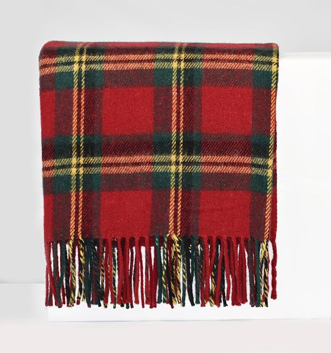 Wool Throw Blanket, Sustainable Warmth for Any Occasion (Classic Christmas Blend, 47"x75") | Amazon (US)