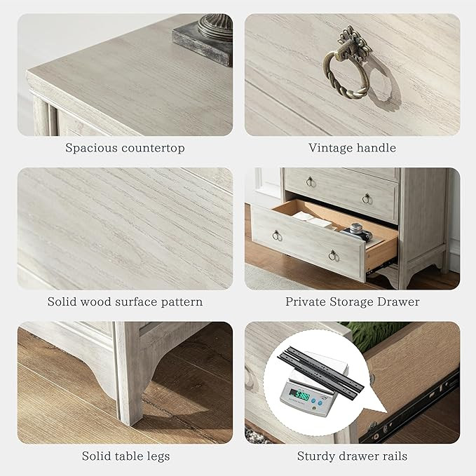 Chogori Solid Wood Dresser for Bedroom- Natural Wood Veneers & Water Based Paint Finished- Vintag... | Amazon (US)