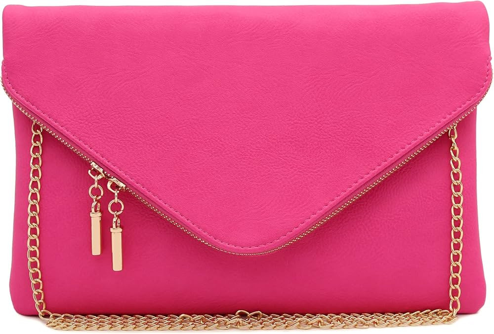 FashionPuzzle Large Envelope Clutch Bag with Chain Strap (Oversize) | Amazon (US)