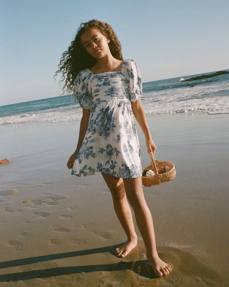 girls emerson poplin puff sleeve mini dress | girls dresses & rompers | Abercrombie.com | Abercrombie & Fitch (US)