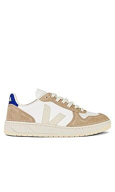 Veja V-10 Bastille Sneaker in Extra White & Sahara Paros from Revolve.com | Revolve Clothing (Global)