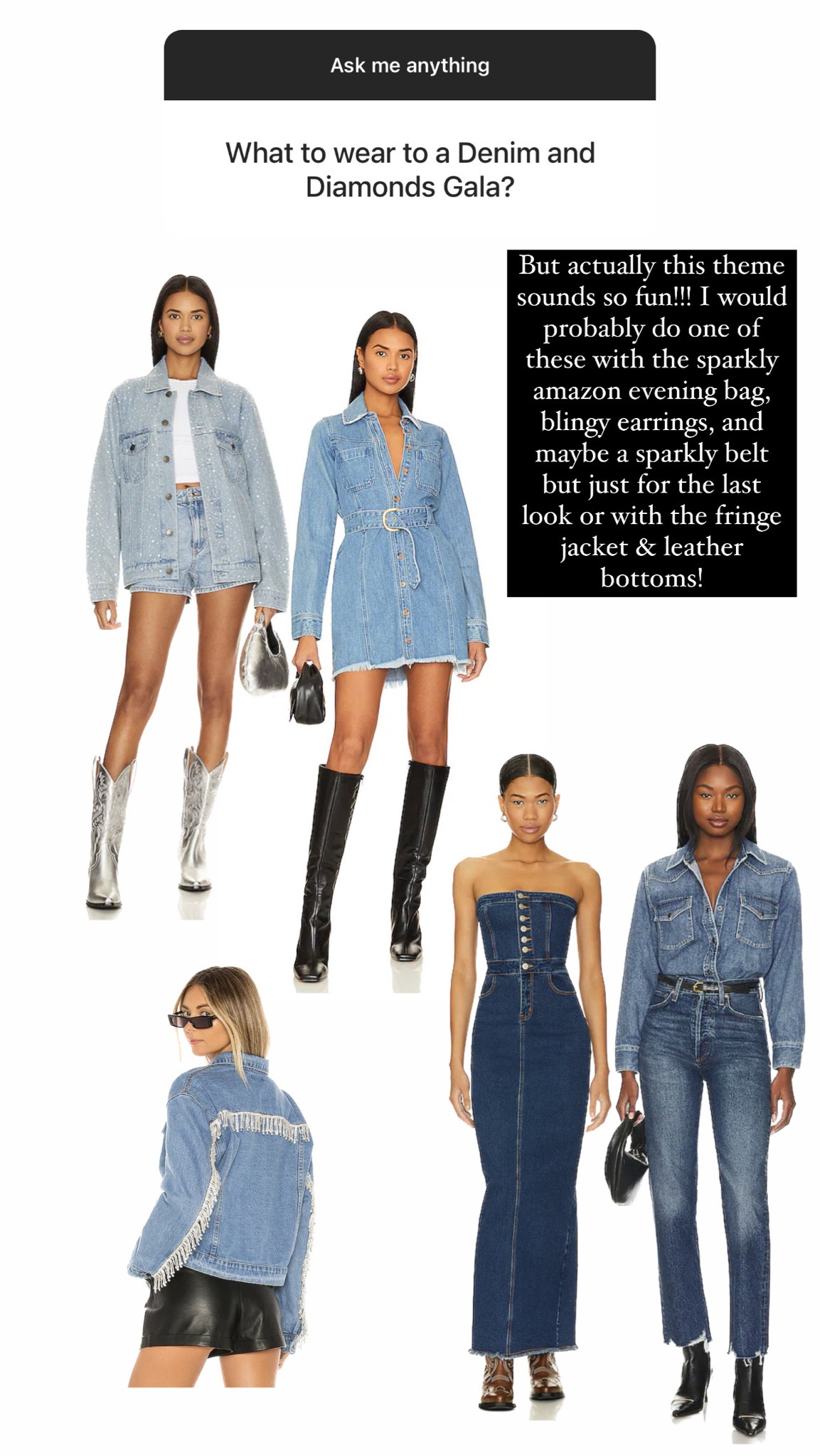 Denim and diamonds dress hot sale ideas