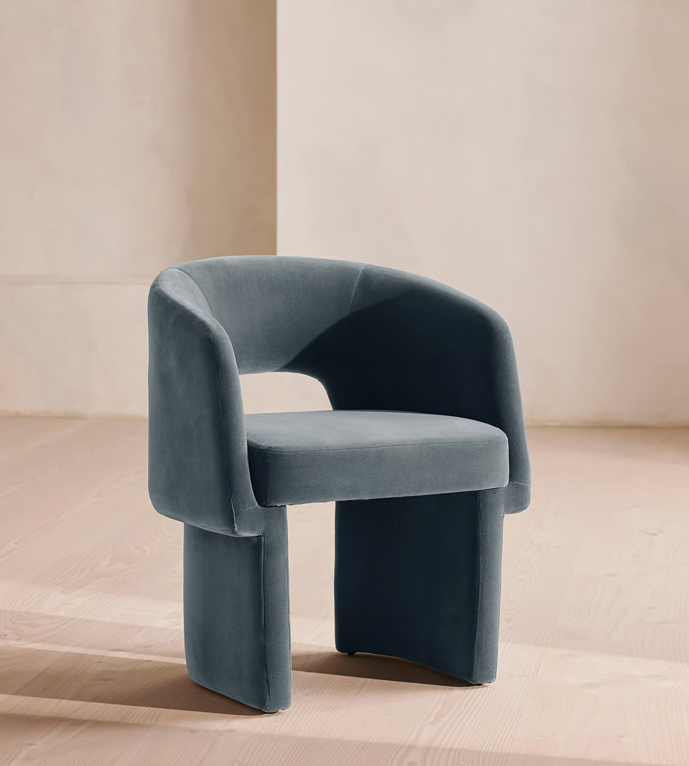 Morrell Dining Chair, Velvet, Grey Blue, US | Soho Home Ltd