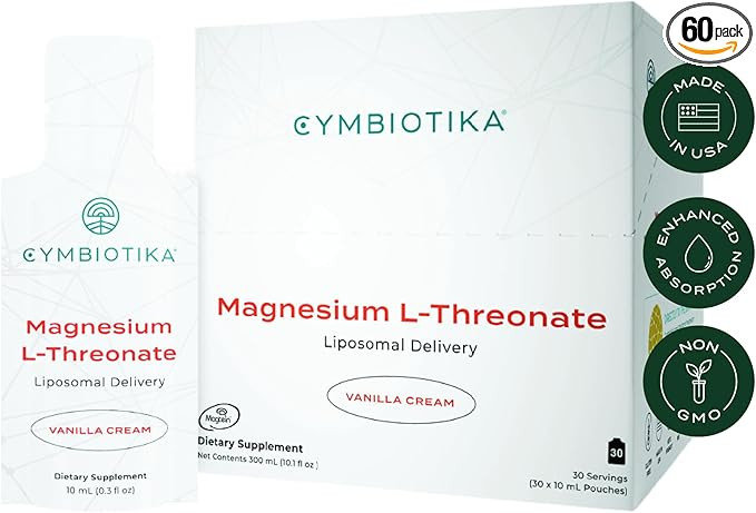 CYMBIOTIKA Liposomal Magnesium L-Threonate 1300 mg – High-Absorption Magnesium for Brain Health... | Amazon (US)