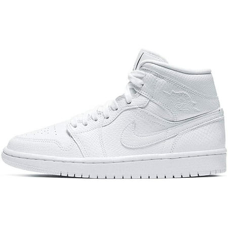 Nike WMNS AIR Jordan 1 MID Womens Basketball Shoe White White Black 2.5 UK 35.5 EU | Walmart (US)