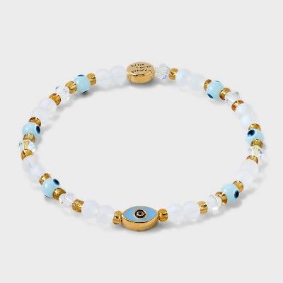 Little Words Project Stacker Evil Eye Beaded Bracelet - Clear/Blue | Target