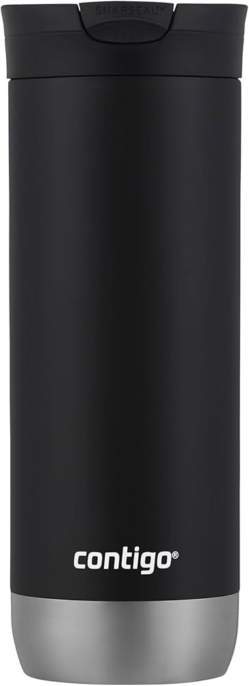 Huron Vacuum-Insulated Stainless Steel Travel Mug, 16oz Licorice - Leak-Proof Lid for Hot/Cold Be... | Amazon (US)