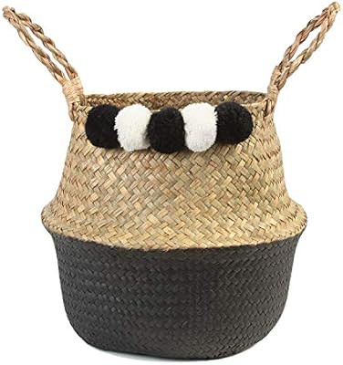 BlueMake Woven Seagrass Belly Basket for Storage Plant Basket or Toy Basket Living Bathroom (Larg... | Amazon (US)