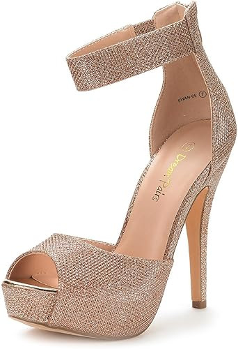 DREAM PAIRS Women's Swan-05 High Heel Plaform Dress Pump Shoes | Amazon (US)