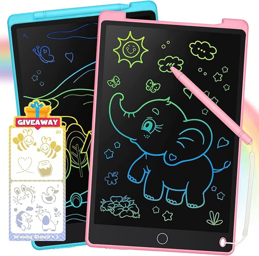 Carviki 2 Pcs LCD Writing Tablet for Kids, 12 inch Colorful Doodle Board Toddler, Erasable Drawin... | Amazon (US)