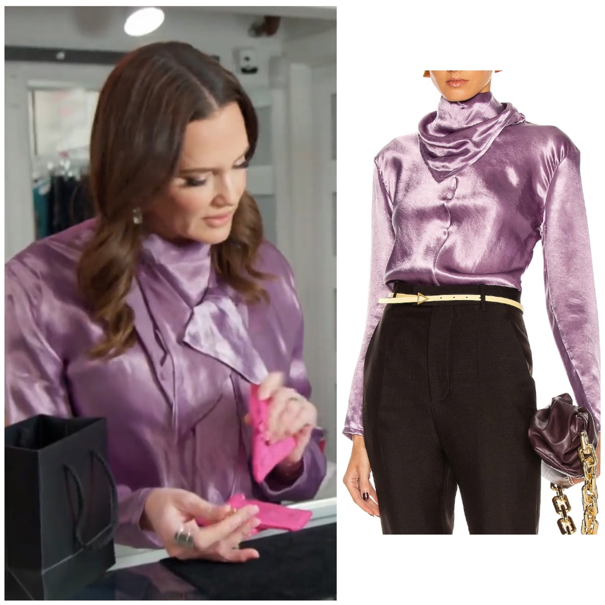 Meredith Marks’ Lavender Satin Blouse
