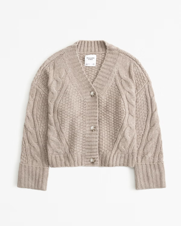Cable Seed Stitch Cardigan | Abercrombie & Fitch (US)