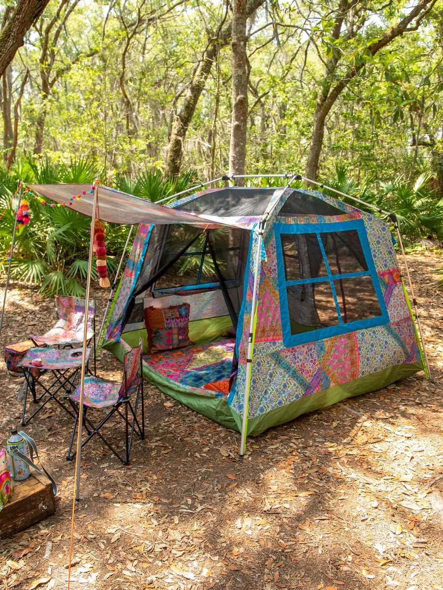Cozy Cottage Camp Tent - Folk Flower Patchwork | Natural Life