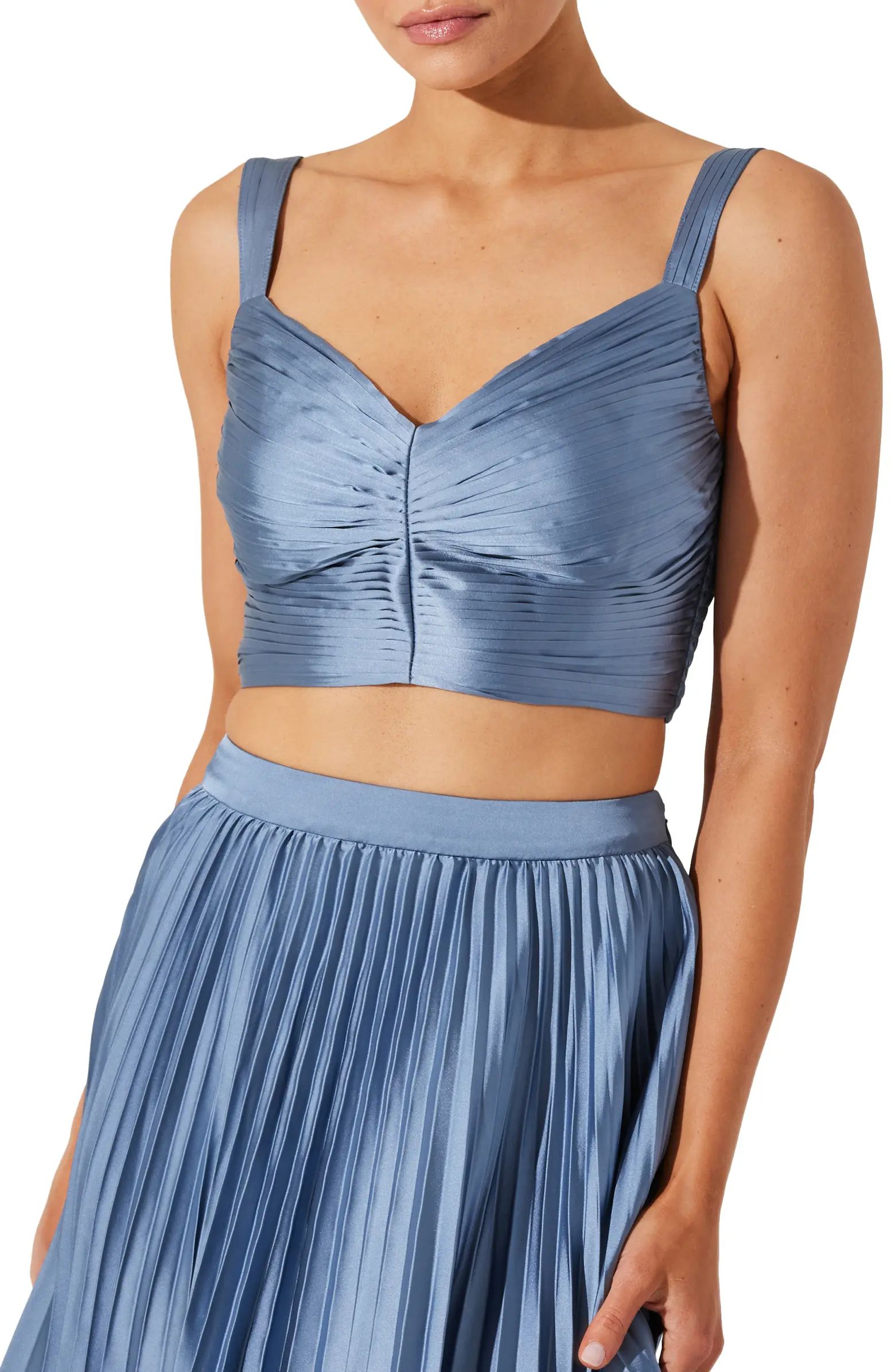 ASTR the Label Pleated Satin Crop Top | Nordstrom | Nordstrom