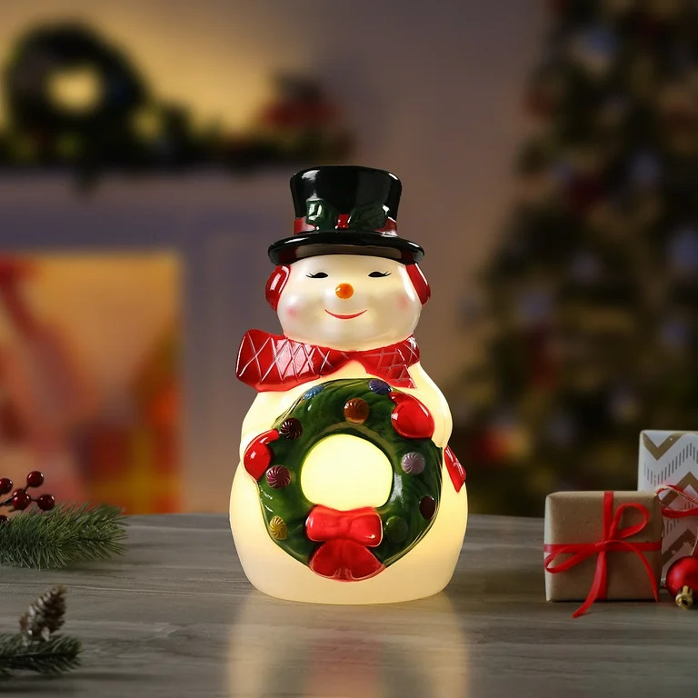 Mr. Christmas Decorative 12" Snowman Blow Mold, white | Walmart (US)