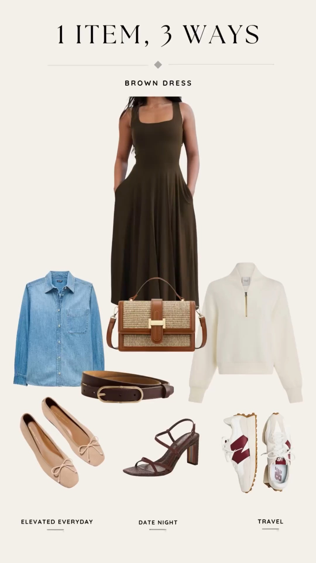 1 Item, 3 Ways | The Midi Dress 🤎

One dress, three ways to make it feel completely different.

This is exactly what I look for in a Signature Wardrobe piece. Something I can change simply by switching the layers, shoes, and accessories.

Wear it on its own, layer over it, or add a belt to change the silhouette. Same dress, completely different feel.

Fewer pieces. More outfit possibilities. A wardrobe that works harder for you.

Which way would you wear it?

#LTKootd #LTKPetite #LTKOver40