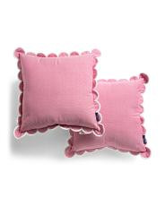 2pk 18x18 Outdoor Scalloped Trim Pillows | TJ Maxx