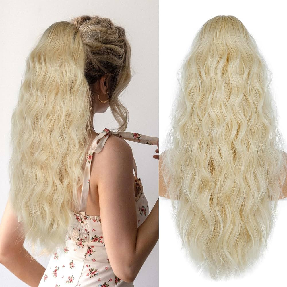 Drawstring Ponytail for Women, 26 inch Blonde Ponytail Extension, Synthetic Pony Tails Hair Exten... | Amazon (US)