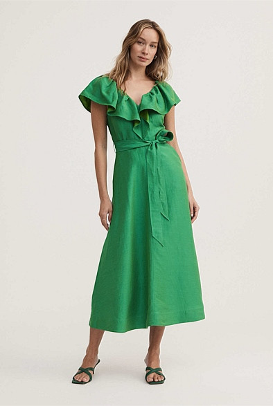 Ruffle Front Midi Dress | Witchery