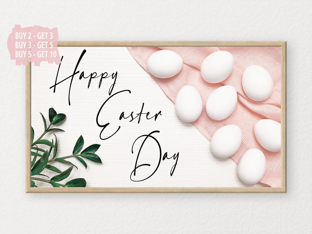 Samsung Frame TV Art, Easter eggs, Danish pastel egg, Happy Easter day sign, Digital Download 4k. | Etsy (US)
