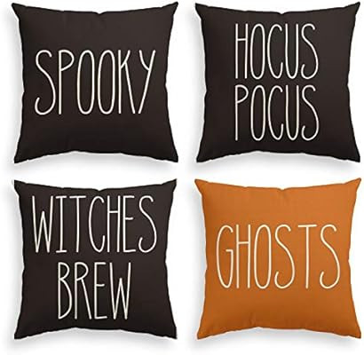 AVOIN Halloween Spooky Hocus Pocus Witches Brew Ghosts Throw Pillow Cover, 18 x 18 Inch Day of Th... | Amazon (US)