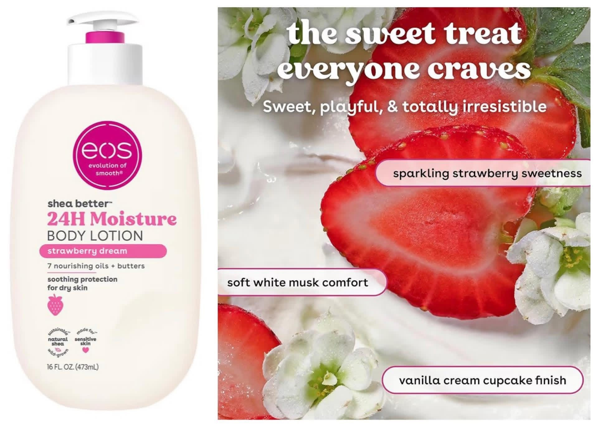 The deal is BACK!! The best selling eos 24 Hour Shea Body Lotion is on sale 2 for only $11.74 today! 🍓 That’s ideally the retail price for only 1, but when you add 2 to your Amazon cart, it drops to basically being 2 for the price of 1! This clean beauty body lotion smells AMAZING and is the silkiest lightweight formula that moisturizers so well! 

#LTKSaleAlert #LTKselfcare #LTKBeauty