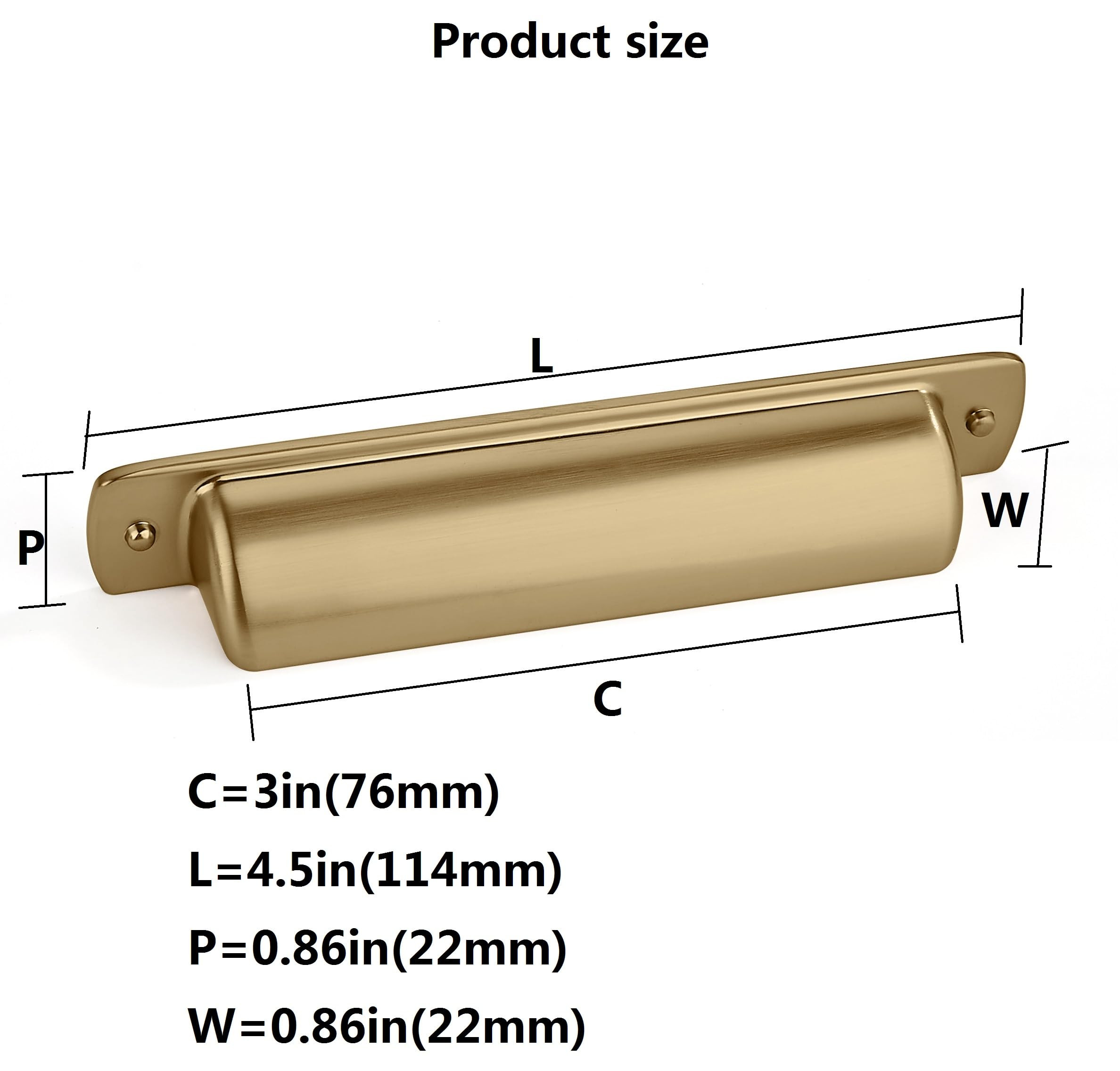 khtumeware 6 Pack 3" Drawer Pulls Brushed Brass Cabinet Cup Pulls Kitchen Hardware Brushed Gold C... | Amazon (US)