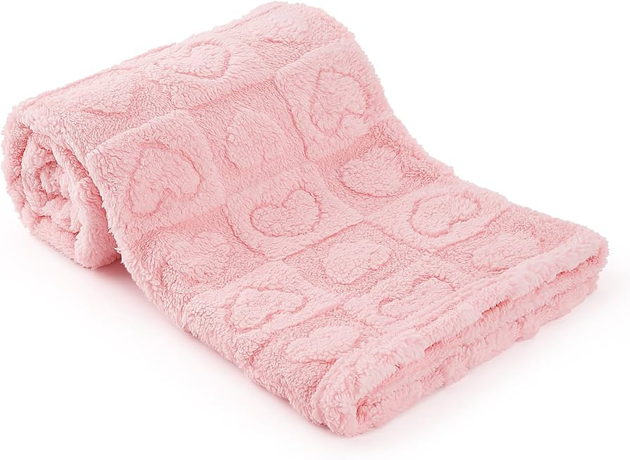Plush Soft with Heart Checkered Baby Blanket,Fleece Infant Toddler Blankets for Girls Boys,Warm L... | Amazon (US)