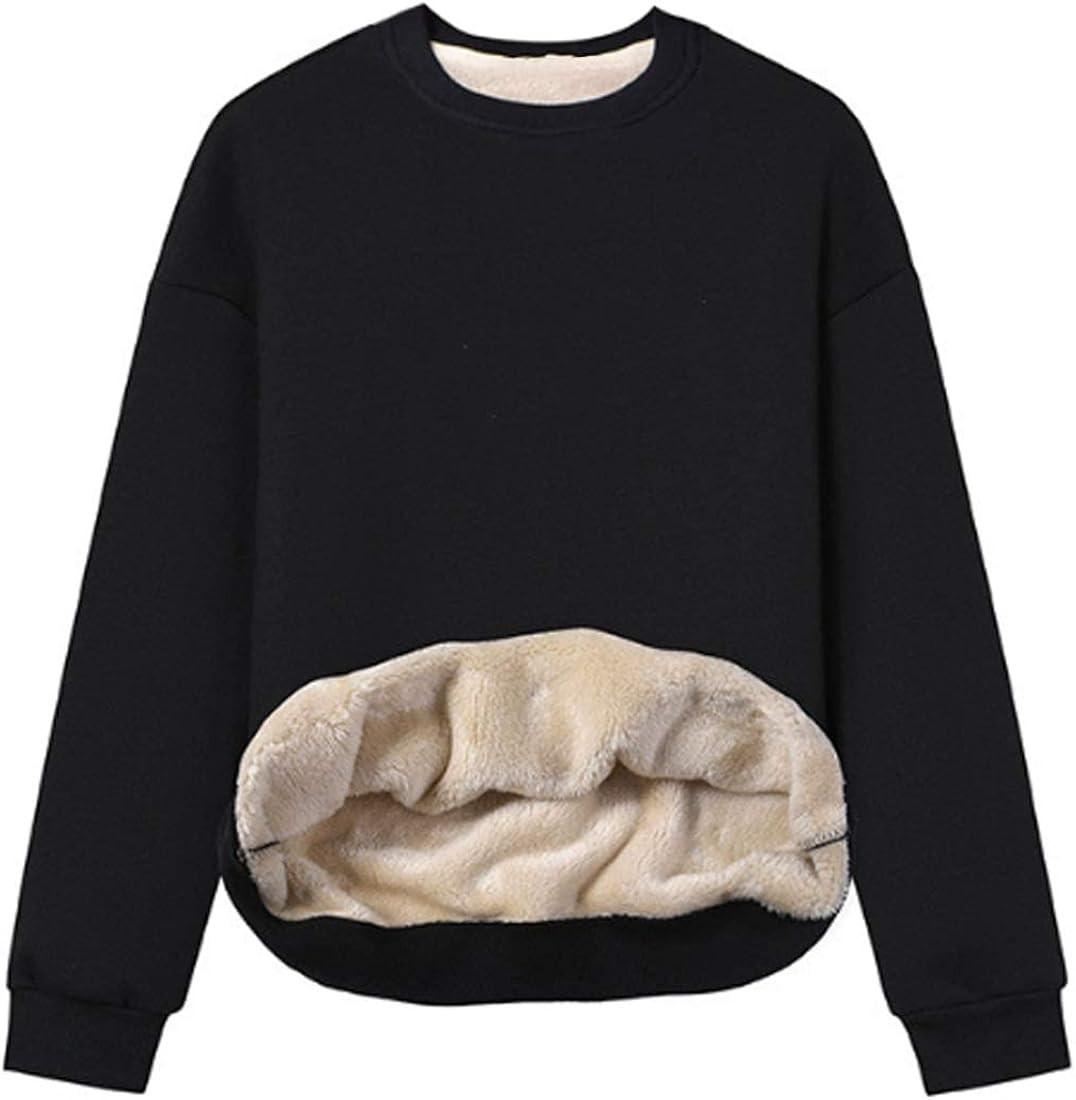 Gihuo Women's Winter Fleece Sherpa Lined Crewneck Pullover Sweatshirt | Amazon (US)
