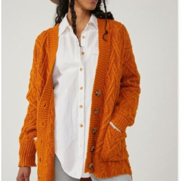 New! Free People Montana cablePumpkin sweater🎃 | Poshmark