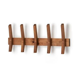TRINITY Walnut Mid-Century Coat Rack with 5-Wooden Hooks MCHK-5-SW - The Home Depot | The Home Depot