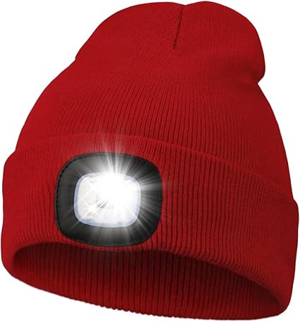 MELASA Unisex Hat with Light, USB Rechargeable Hands Free Headlamp LED Beanie, Winter Gifts for M... | Amazon (US)