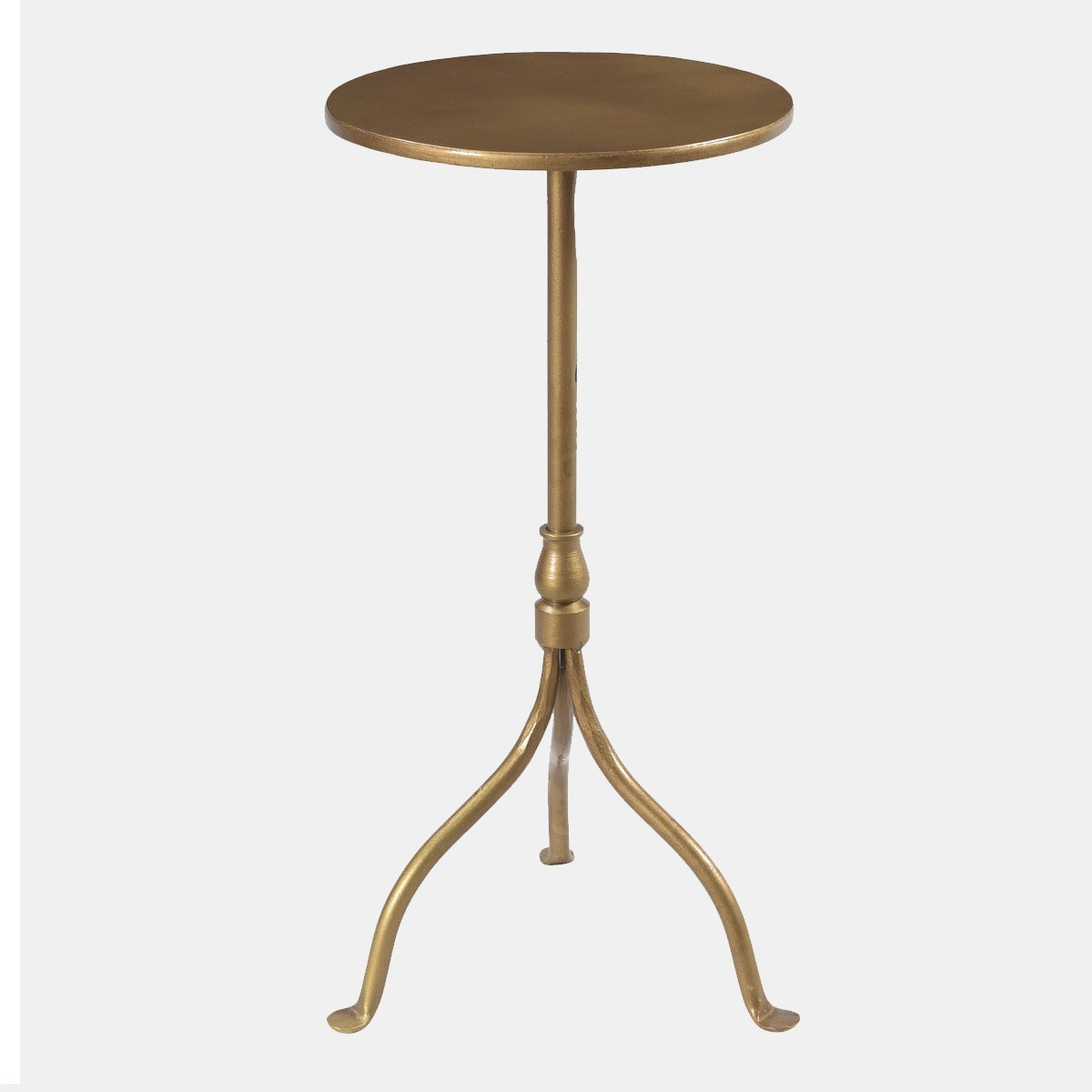 IRON PEDESTAL TABLE - BRASS | The Vintage Rug Shop | The Vintage Rug Shop
