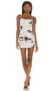 superdown Letizia Printed Mini Dress in Black & White from Revolve.com | Revolve Clothing (Global)