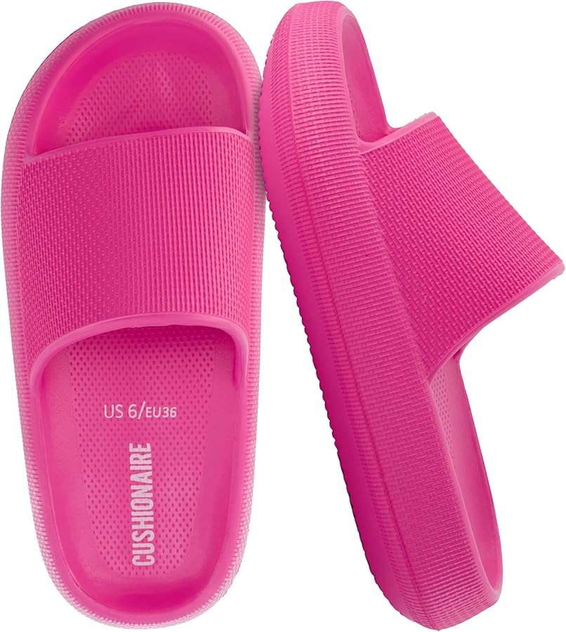 CUSHIONAIRE Feather EVA Slides for Women – Comfortable Slip On Womens Slippers, Indoor Outdoor ... | Amazon (US)